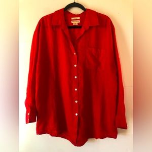 Christian Siriano women’s M 100% linen longline capsule wardrobe classic blouse